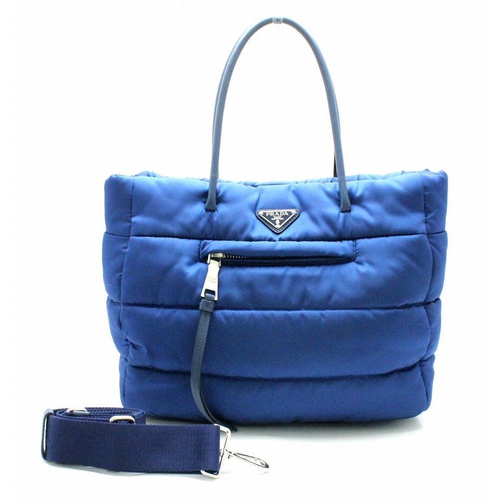 Prada Blue Quilted Shoulder Bag